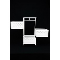 Полиця товарна металева розсувна на колесах 3 яруси A-Plus 50112 біла