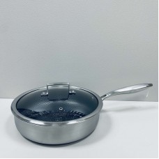 Сковорода із нержавіючої сталі зі скляною кришкою 26*7 см Edenberg EB-14152