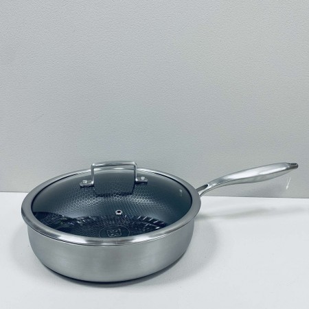 Сковорода із нержавіючої сталі зі скляною кришкою 26*7 см Edenberg EB-14152