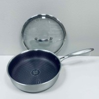 Сковорода із нержавіючої сталі зі скляною кришкою 26*7 см Edenberg EB-14152