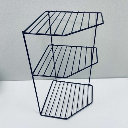 Органайзер-підставка металева для тарілок 3 яруси 25*25*43 см Stenson 50210-12 L чорна