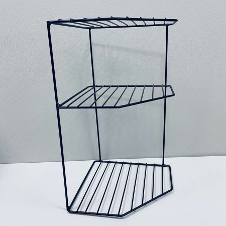 Органайзер-підставка металева для тарілок 3 яруси 25*25*43 см Stenson 50210-12 L чорна