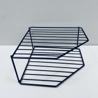 Органайзер-підставка металева для тарілок 2 яруси 25*25*12 см Stenson 50210S чорна