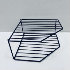 Органайзер-підставка металева для тарілок 2 яруси 25*25*12 см Stenson 50210S чорна
