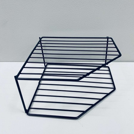 Органайзер-підставка металева для тарілок 2 яруси 25*25*12 см Stenson 50210S чорна