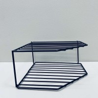 Органайзер-підставка металева для тарілок 2 яруси 25*25*12 см Stenson 50210S чорна