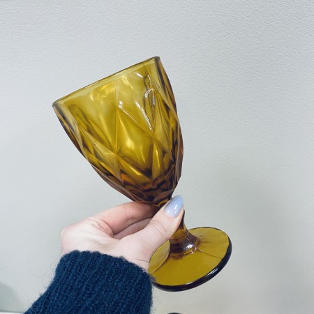 Набір скляних келихів для вина 6 шт 350 мл A-Plus 2257 жовті