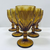 Набір скляних келихів для вина 6 шт 350 мл A-Plus 2257 жовті