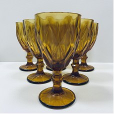 Набір скляних келихів для вина 6 шт 350 мл A-Plus 2257 жовті