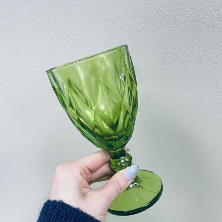 Набір скляних келихів для вина 6 шт 350 мл A-Plus 2257 зелені