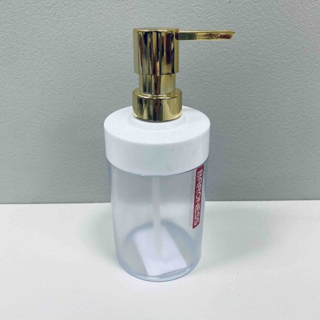 Дозатор для рідкого мила білий із золотим Baroness Limpia 20009