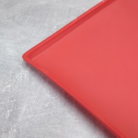 Килимок-деко для приготування пастели та випічки з бортиком 37*30*1см Stenson MH-3308 червоний