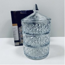 Цукерниця з кришкою скляна 13*23 см Olens 7302