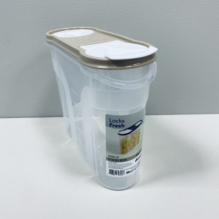 Ємність для сипучих 2,15 л 21,5*8,5*18 см Dunya Plastik 30313 прозора/бежева