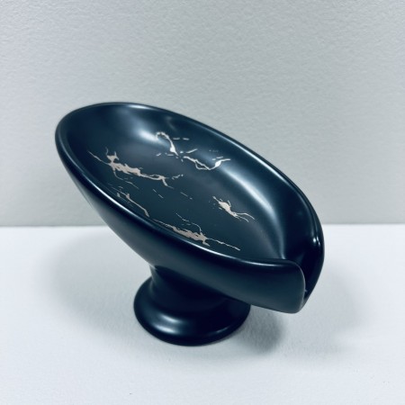 Мильниця керамічна "Чорний мармур" h - 9,7 см A-Plus 3988  