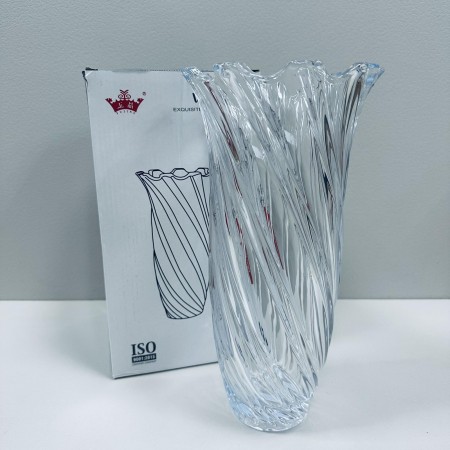 Ваза скляна h-25 см Yujing GlassWare 3887 / 6901 прозора