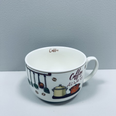Чашка порцелянова  "Coffee is always" 650 мл 12,2*9 см XXL S&T 3186