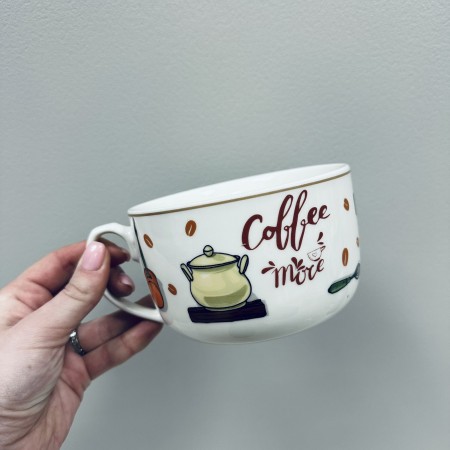 Чашка порцелянова  "Coffee more" 650 мл 12,2*9 см XXL S&T 3186