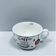 Чашка порцелянова  "Coffee good idea" 650 мл 12,2*9 см XXL S&T 3186