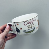 Чашка порцелянова  "Coffee good idea" 650 мл 12,2*9 см XXL S&T 3186