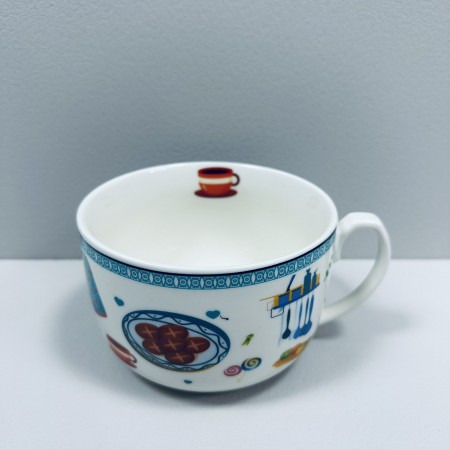 Чашка порцелянова  "Кухня" 650 мл 12,6*8,3 см XXL S&T 3185 декор ЧАШКА