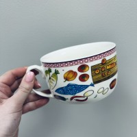 Чашка порцелянова  "Кухня" 650 мл 12,6*8,3 см XXL S&T 3185 декор МИСКИ
