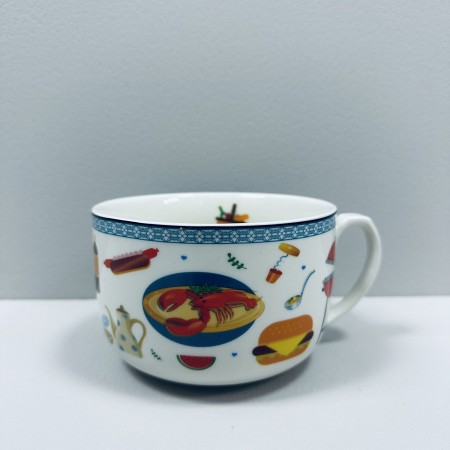 Чашка порцелянова  "Кухня" 650 мл 12,6*8,3 см XXL S&T 3185 декор КОРЗИНА