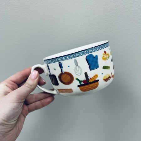 Чашка порцелянова  "Кухня" 650 мл 12,6*8,3 см XXL S&T 3185 декор КОРЗИНА