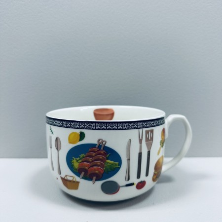 Чашка порцелянова  "Кухня" 650 мл 12,6*8,3 см XXL S&T 3185 декор КАСТРУЛЬКА