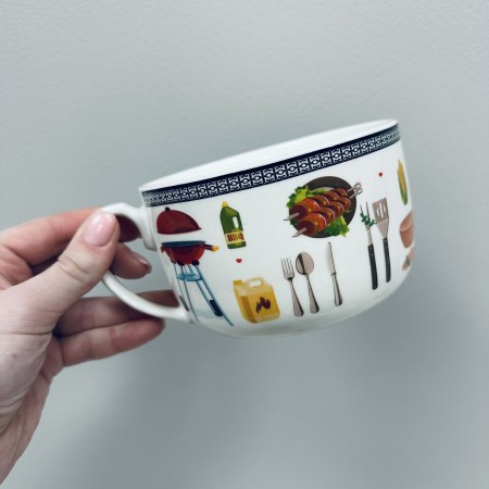 Чашка порцелянова  "Кухня" 650 мл 12,6*8,3 см XXL S&T 3185 декор КАСТРУЛЬКА