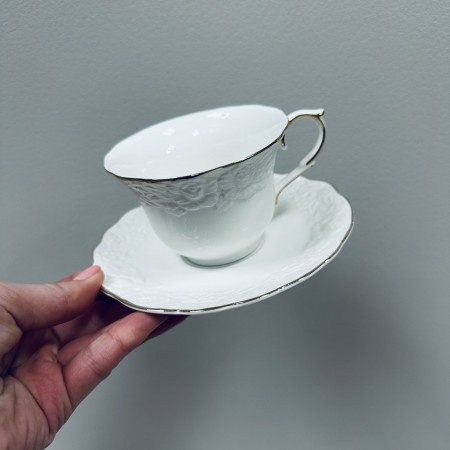 Чашка з блюдцем порцелянова "Біла ніч" 220 мл S&T 2340