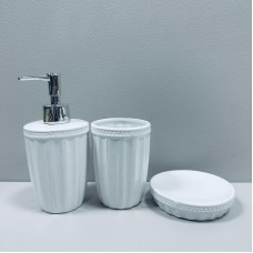 Набір для ванної кімнати (3 предмети) дозатор для мила, склянка для зубних щіток та мильниця Bona Di 304-975