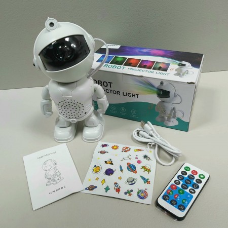 Проектор-нічник "Робот космонавт" зоряне небо, Bluetooth колонка з пультом керування XL-737/9597
