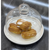 Тортівниця порцелянова зі скляним ковпаком 20,1 см біла Olens 8030-321