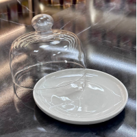 Тортівниця порцелянова зі скляним ковпаком 20,1 см біла Olens 8030-321