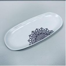Блюдо керамічне 33,5х15х2,5 см овальне Kora  Limited Edition JH8354-2 біле
