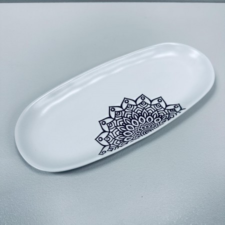 Блюдо керамічне 33,5х15х2,5 см овальне Kora  Limited Edition JH8354-2 біле