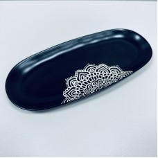 Блюдо керамічне 33,5х15х2,5 см овальне KORA Limited Edition JH8354-1 чорне