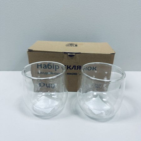 Набір склянок з подвійною стінкою Duo 260 мл 2 шт S&T 201-6