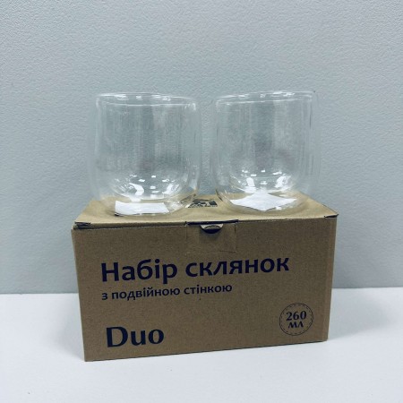 Набір склянок з подвійною стінкою Duo 260 мл 2 шт S&T 201-6