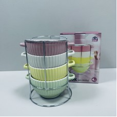 Набір порцелянових бульйониць на стійці 4 шт 680 мл S&T 021-04-67