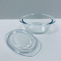 Каструля скляна овальна зі скляною кришкою 1 л A-Plus 4008