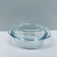 Каструля скляна овальна зі скляною кришкою 1 л A-Plus 4008