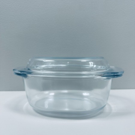Каструля скляна овальна зі скляною кришкою 1 л A-Plus 4008