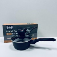 Ківш алюмінієвий з антипригарним покриттям зі скляною кришкою 17 см 1000 мл Krauff Smart Fry 25-45-158