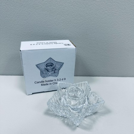 Підсвічник скляний h-4 см, 9х9 см "Зірка" Olens 8030-370