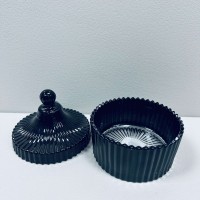 Цукорниця скляна з кришкою 10,5х12 см "Чорний купол" Olens O102-030
