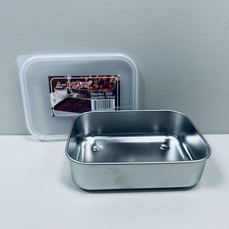 Лоток із нержавіючої сталі з кришкою 700 мл 16,6х12,8х3,5 см A-Plus 2210