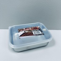 Лоток із нержавіючої сталі з кришкою 700 мл 16,6х12,8х3,5 см A-Plus 2210