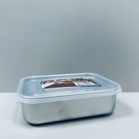 Лоток із нержавіючої сталі з кришкою 700 мл 16,6х12,8х3,5 см A-Plus 2210